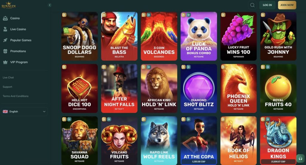 Royalen casino games