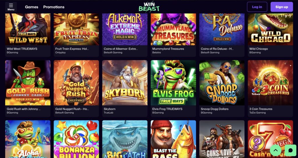 Win Beast casino games
